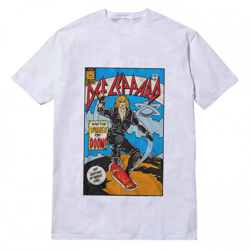 Def Leppard Comic Skateboard T-Shirt