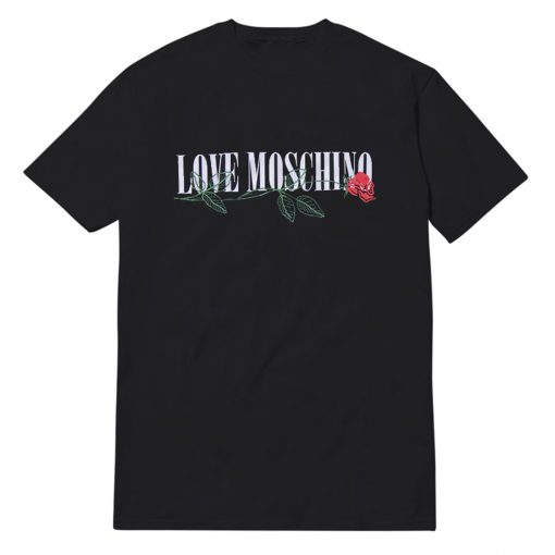 Love Moschino Rose Logo T-shirt For Unisex