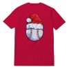 Chirstmas Baseball Ball Red T-Shirt