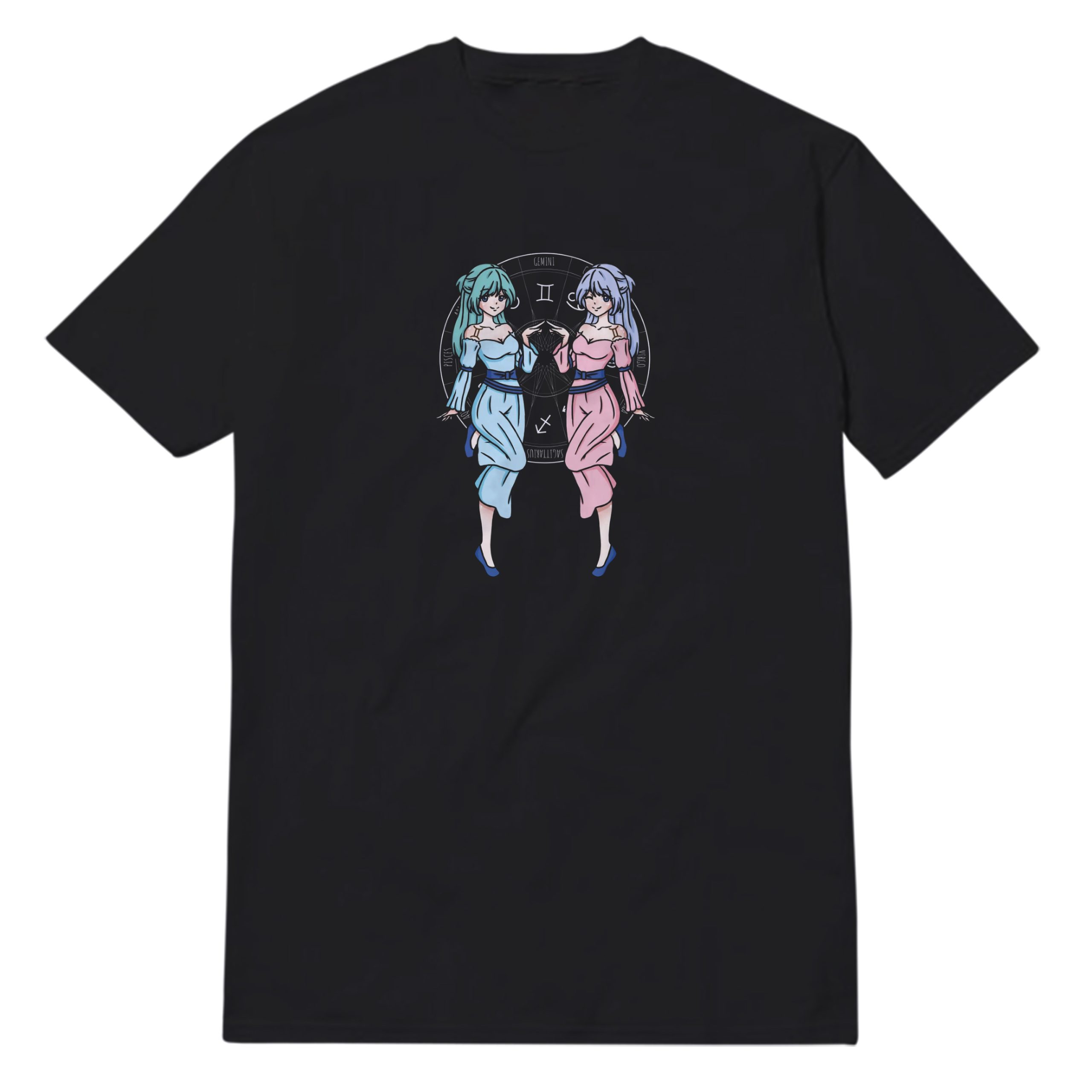 Gemini Anime Girl Horoscope May June Birthday Astrology T-Shirt Gemini Anime Girl Horoscope May June Birthday Astrology T-Shirt