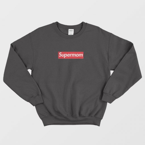 Supermom Funny Parody Box Logo Sweatshirt