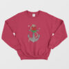 Christmas Anchor With Mistletoe And Red Bow Sweatshirt