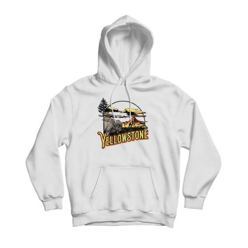 National Park Old School Bison And Mountain Hoodie