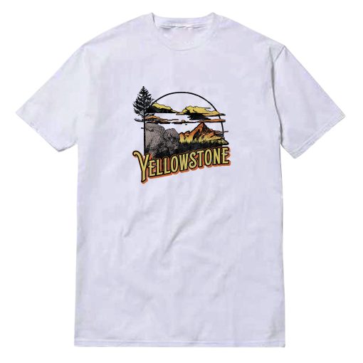 National Park Old School Bison And Mountain T-Shirt