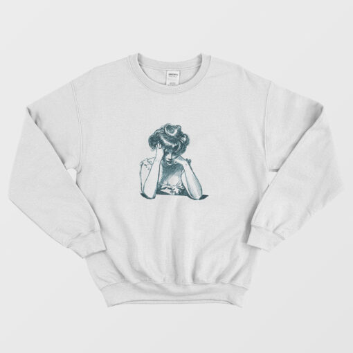 Sad Girl Illustration Sweatshirt