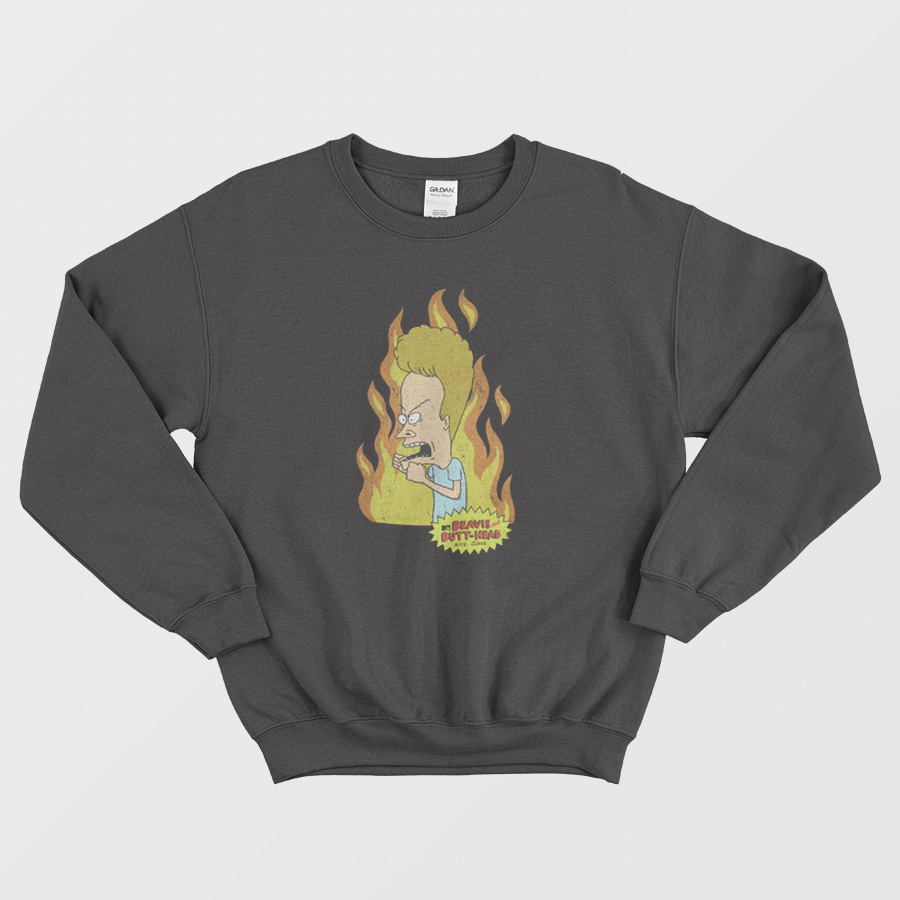 Beavis And Butthead Flame Sweatshirt Beavis And Butthead Flame Sweatshirt