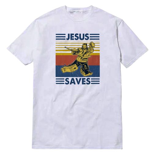 Hockey Jesus Saves Vintage T-Shirt