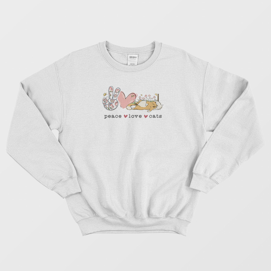 Peace Love And Cats Sweatshirt Peace Love And Cats Sweatshirt