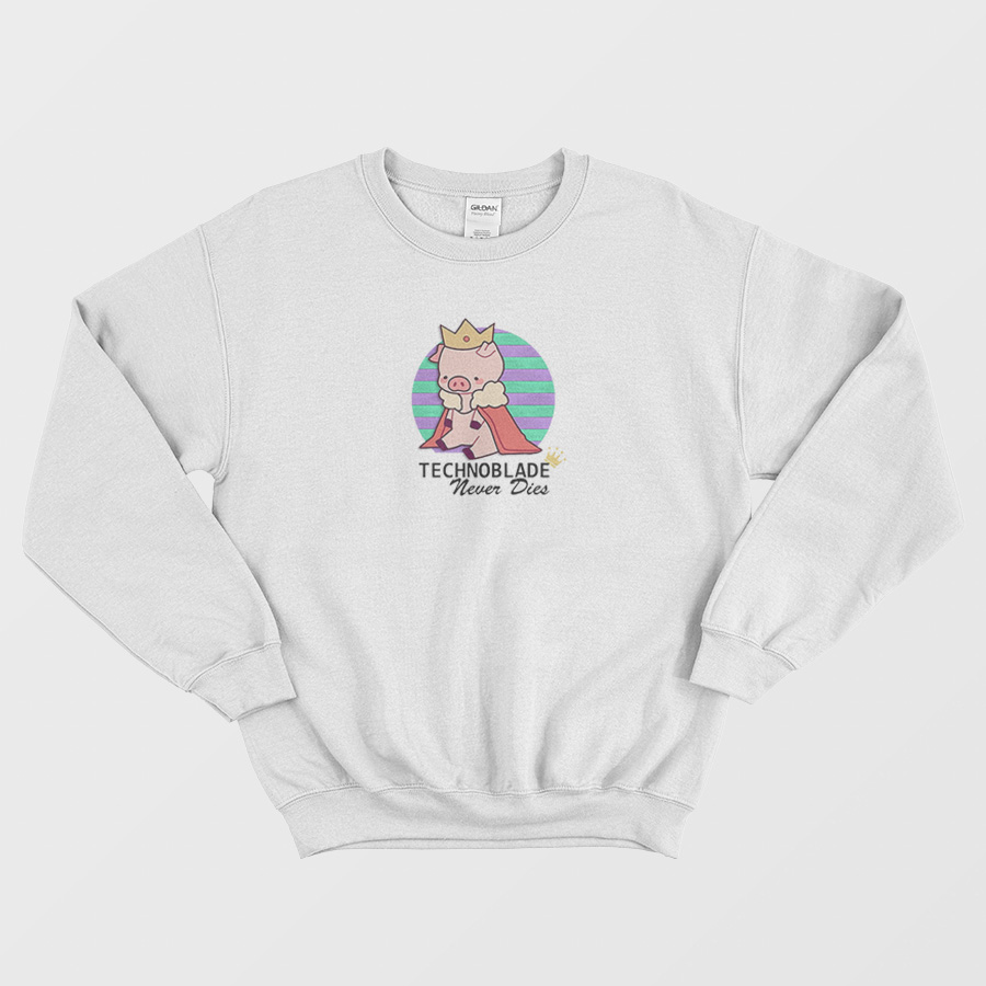 Technoblade Sad Pig Never Dies Sweatshirt Technoblade Sad Pig Never Dies Sweatshirt