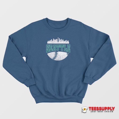 Vintage Seattle Baseball Retro City Skyline Sweatshirt