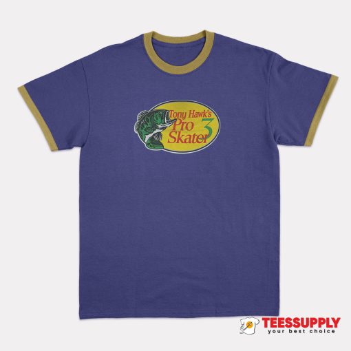 Skateboard Fishing Ringer T-Shirt
