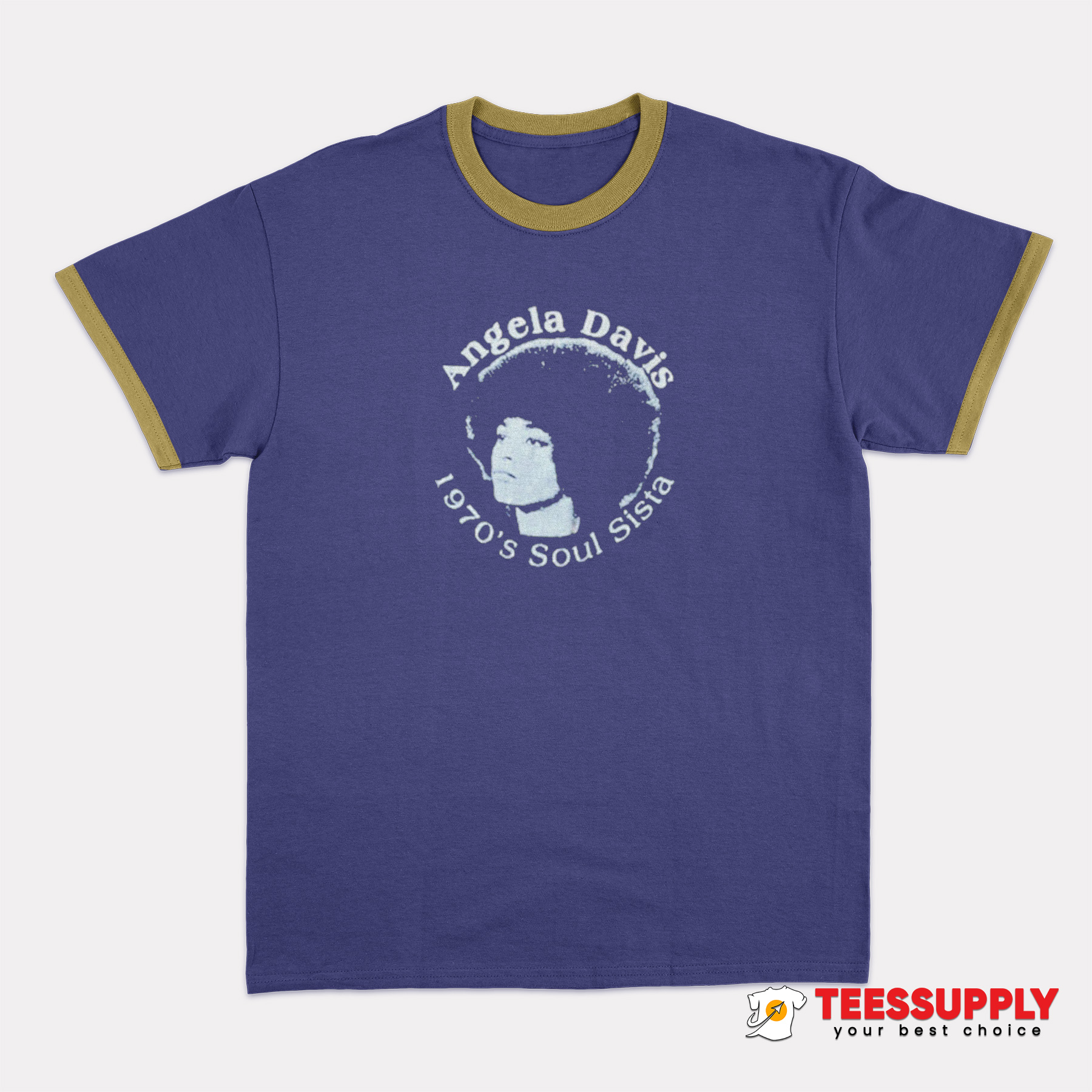 Angela Davis 1970 Soul Sista Ringer T-Shirt Angela Davis 1970 Soul Sista Ringer T-Shirt