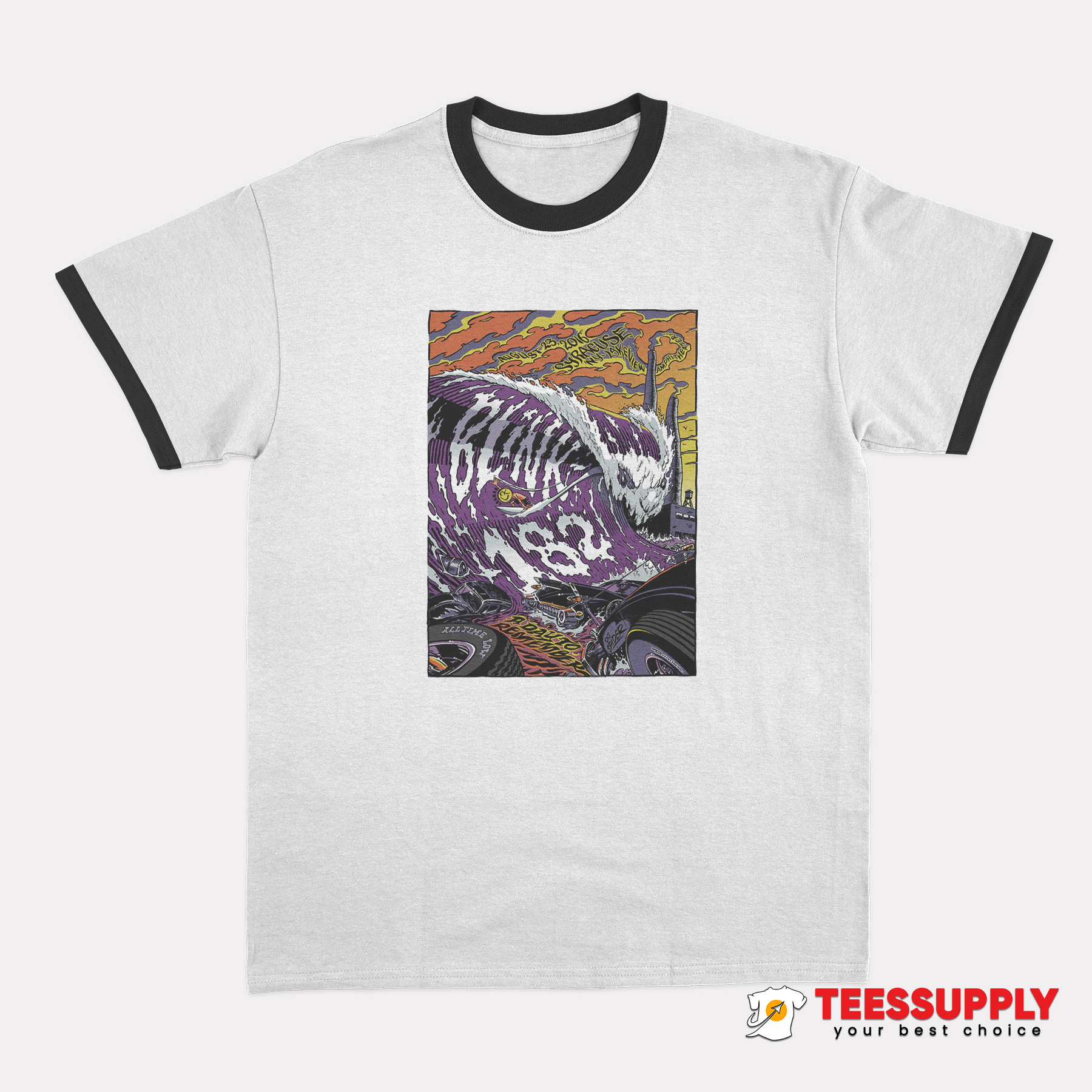 Blink 182 Syracuse 2016 Ringer T-Shirt Blink 182 Syracuse 2016 Ringer T-Shirt