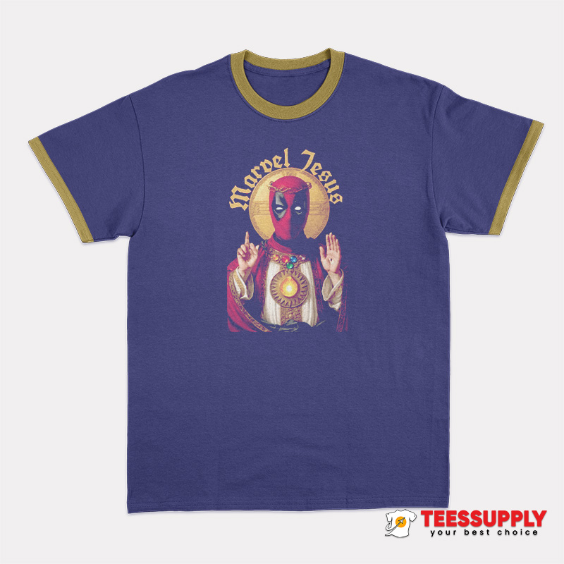 Deadpool Marvel Jesus Ringer T-Shirt Deadpool Marvel Jesus Ringer T-Shirt